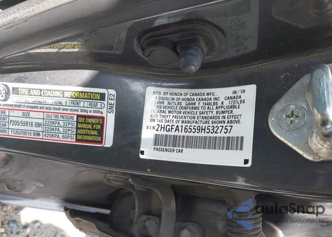 2009 Honda Civic Lx из США, поврежденный, VIN 2HGFA16559H532757